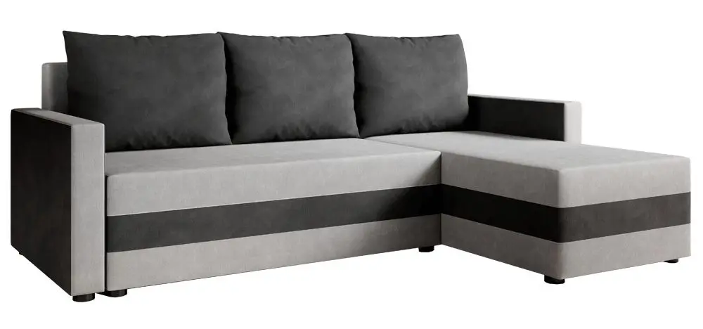 Canapea de colt extensibila Mobhaus Paulita (Black/Gray)