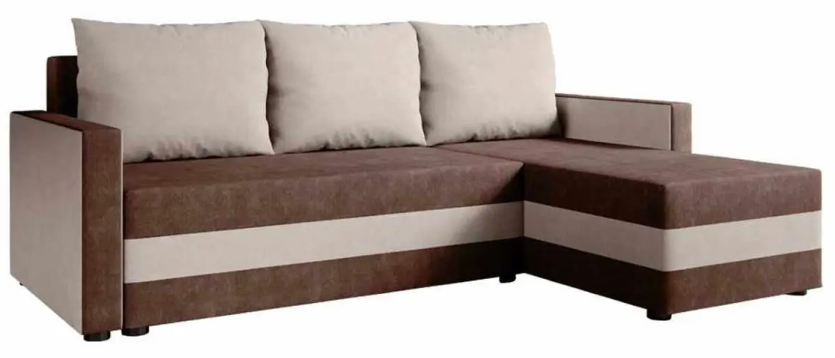 Canapea de colt extensibila Mobhaus Paulita (Brown/Beige)