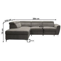 Canapea de colt extensibila Mobhaus Penny Roh Left (Brown) Thumb