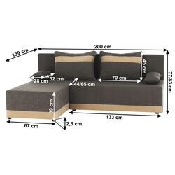Диван угловой раскладной Mobhaus Romand (Gray/Beige) Thumb