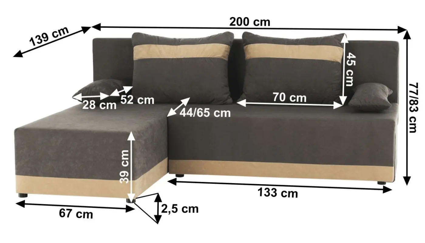 Диван угловой раскладной Mobhaus Romand (Gray/Beige) - 3