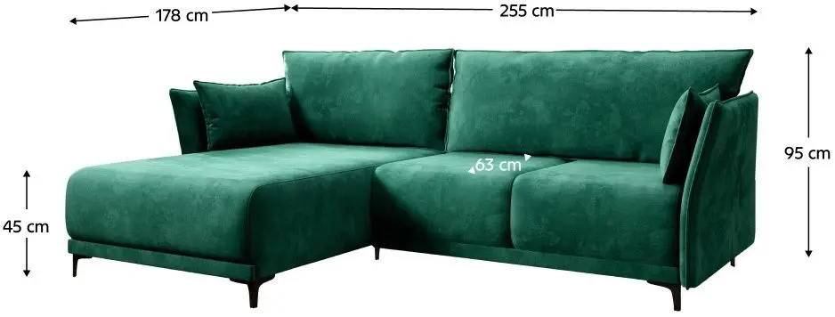 Диван угловой раскладной Mobhaus Salvo Roh Left (Emerald) - 2