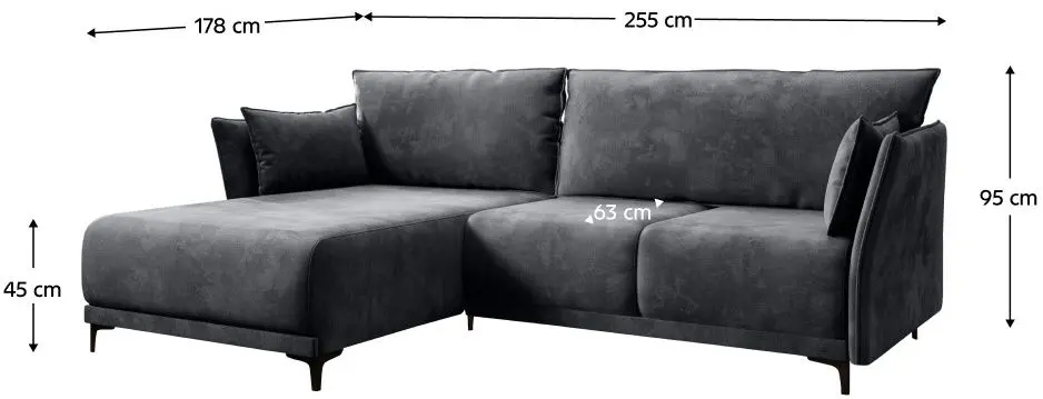 Диван угловой раскладной Mobhaus Salvo Roh Left (Gray) - 2