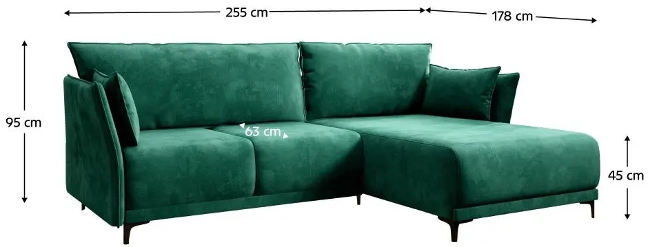 Диван угловой раскладной Mobhaus Salvo Roh Right (Emerald) - 2
