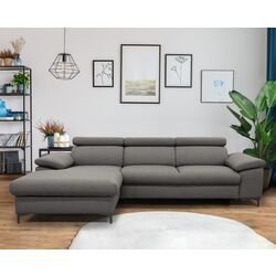 Canapea de colt extensibila Mobhaus Sanil Roh Left (Gray)