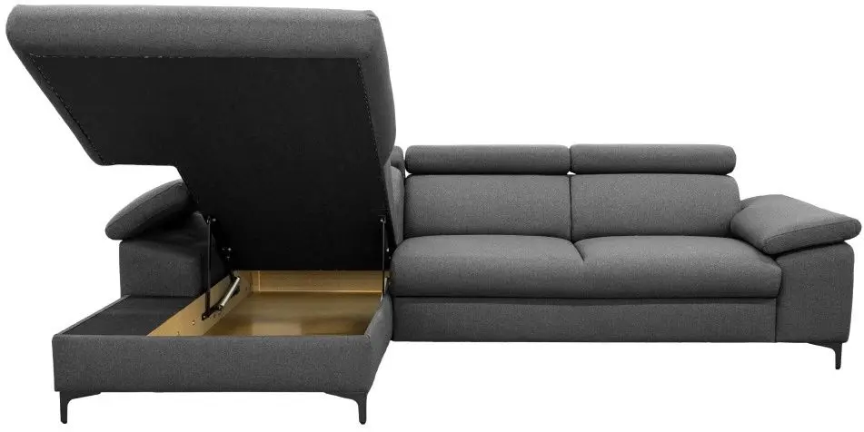 Canapea de colt extensibila Mobhaus Sanil Roh Left (Gray) - 4