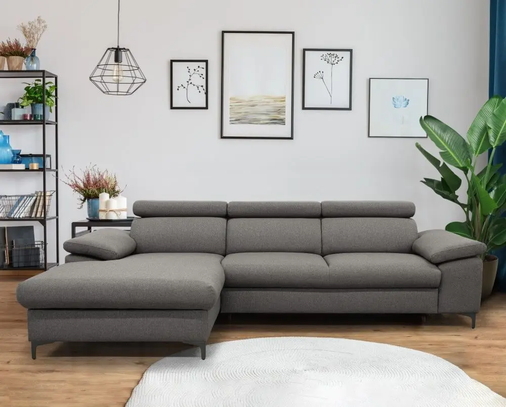 Canapea de colt extensibila Mobhaus Sanil Roh Left (Gray)