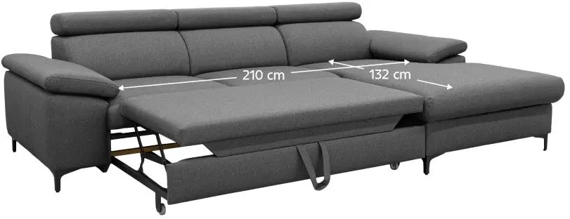 Canapea de colt extensibila Mobhaus Sanil Roh Right (Gray) - 3