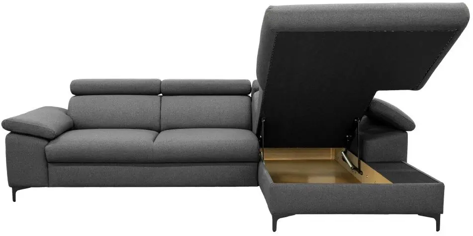 Canapea de colt extensibila Mobhaus Sanil Roh Right (Gray) - 5