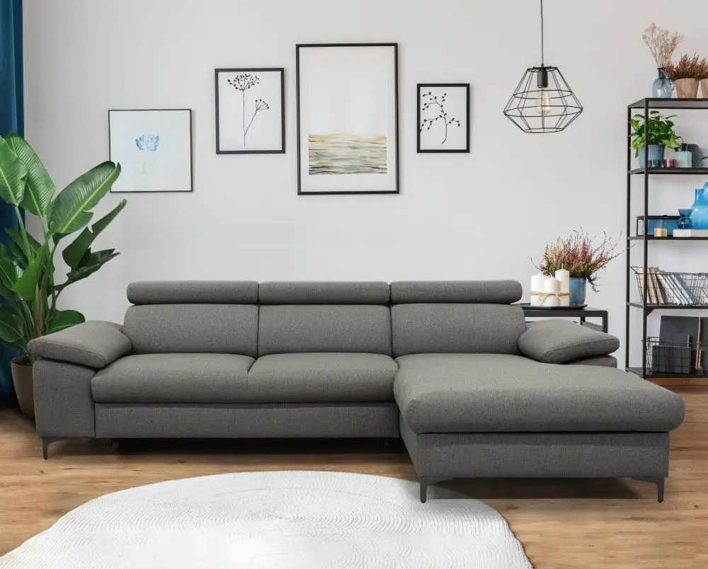 Canapea de colt extensibila Mobhaus Sanil Roh Right (Gray)
