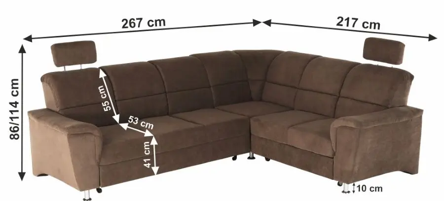 Canapea de colt extensibila Mobhaus Santiago Left (Brown)