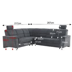 Canapea de colt extensibila Mobhaus Santiago Left (Gray) Thumb