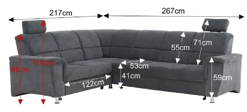 Canapea de colt extensibila Mobhaus Santiago Left (Gray)