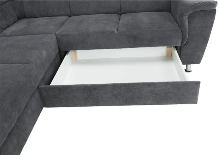 Canapea de colt extensibila Mobhaus Santiago Right (Gray)