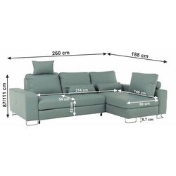 Canapea de colt extensibila Mobhaus Sati Right (Menthol) Thumb