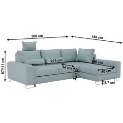 Canapea de colt extensibila Mobhaus Sati Right (Mint) Thumb