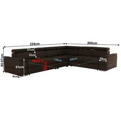 Canapea de colt extensibila Mobhaus Segoria Lux (Chocolate) Thumb
