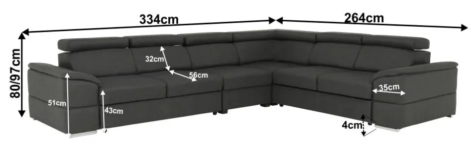 Диван угловой раскладной Mobhaus Segoria Lux (Gray) - 4