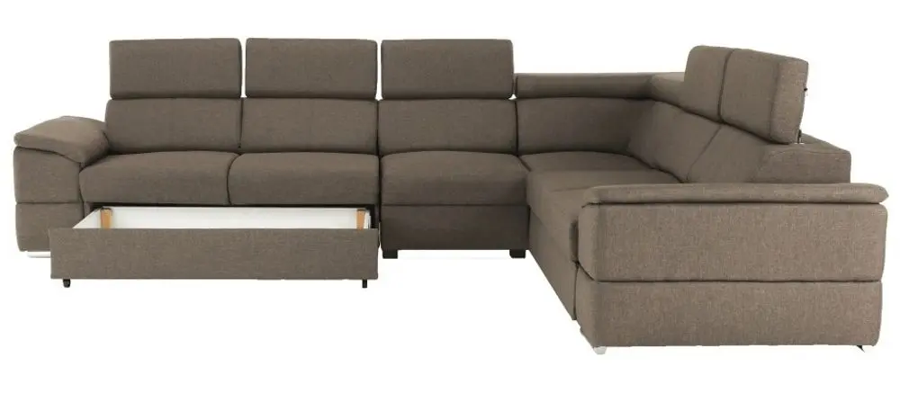 Диван угловой раскладной Mobhaus Segoria Lux Left (Gray-Brown) - 12