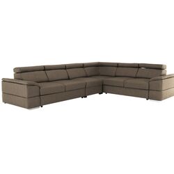 Canapea de colt extensibila Mobhaus Segoria Lux Left (Gray-Brown)
