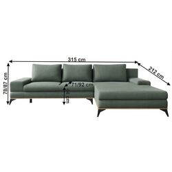 Canapea de colt extensibila Mobhaus Selby Left (Green) Thumb