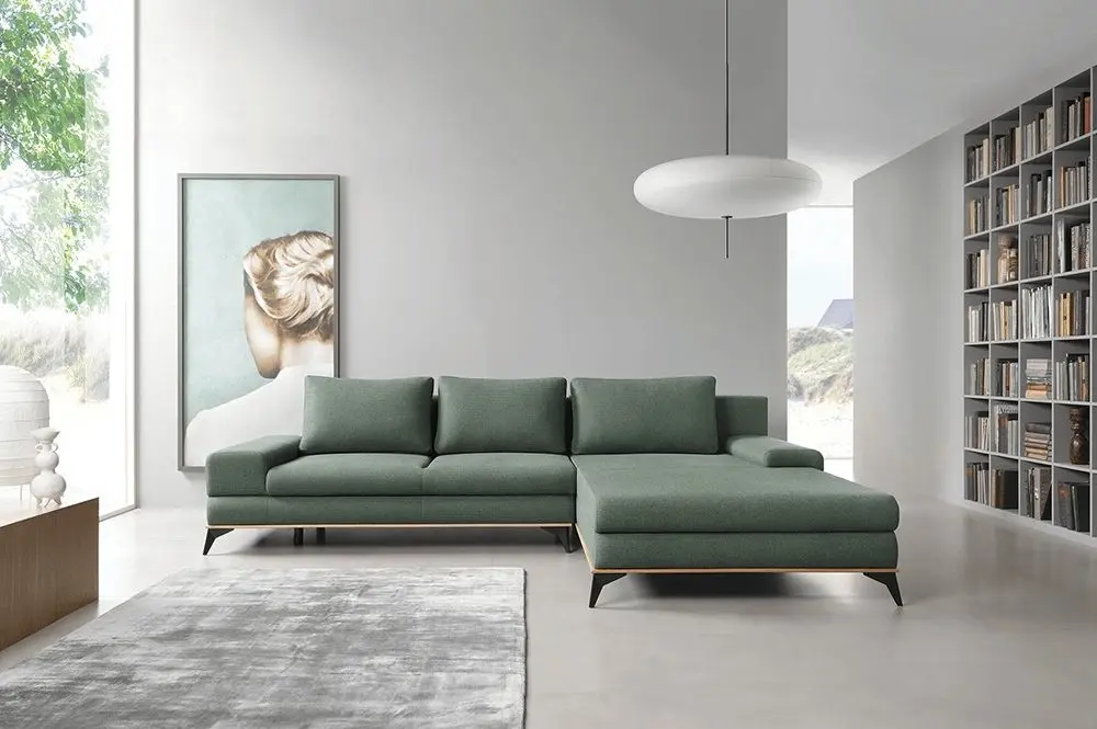 Canapea de colt extensibila Mobhaus Selby Right (Green) - 4
