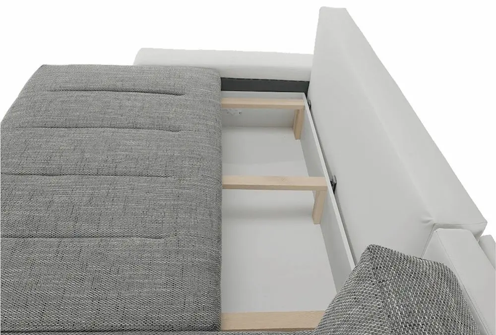 Canapea de colt extensibila Mobhaus Toniks (White/Gray)