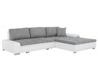 Canapea de colt extensibila Mobhaus Toniks (White/Gray)