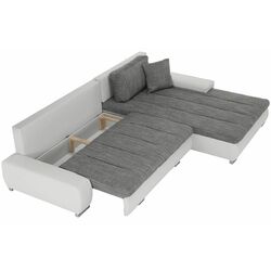 Canapea de colt extensibila Mobhaus Toniks (White/Gray) Thumb