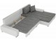 Canapea de colt extensibila Mobhaus Toniks (White/Gray)