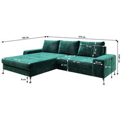 Canapea de colt extensibila Mobhaus Vasat Roh Left (Emerald) Thumb