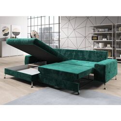 Canapea de colt extensibila Mobhaus Vasat Roh Left (Emerald) Thumb