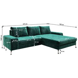 Canapea de colt extensibila Mobhaus Vasat Roh Right (Emerald) Thumb