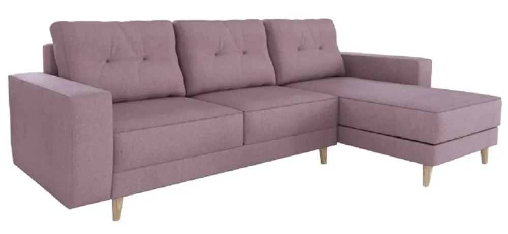Canapea de colt extensibila Mobhaus Vincent (Old Pink)