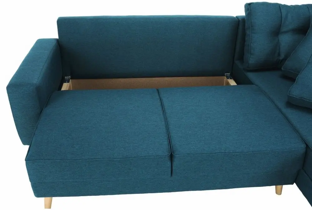 Canapea de colt extensibila Mobhaus Vincent (Turquoise) - 4