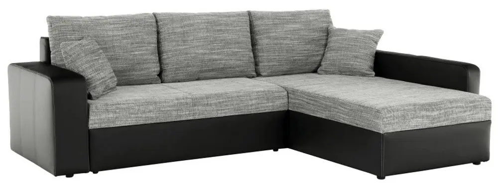 Canapea de colt extensibila Mobhaus Viper (Black/Gray)
