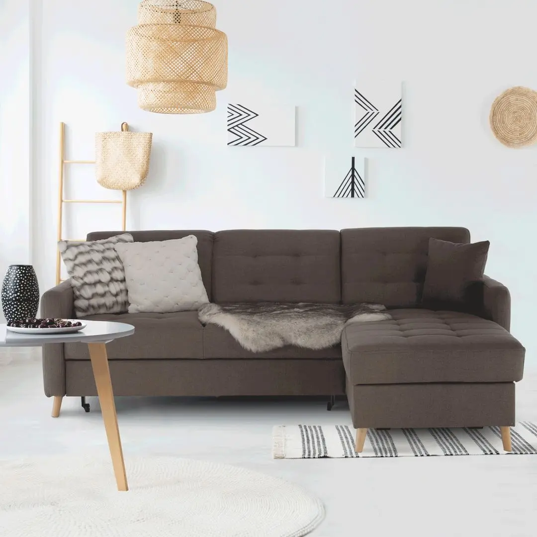 Canapea de colt extensibila Mobhaus Visby (Brown) - 3