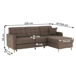 Canapea de colt extensibila Mobhaus Visby (Brown) Thumb