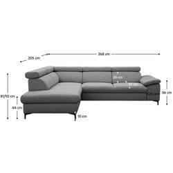 Canapea de colt extensibila Mobhaus Zachary Roh Left (Gray) Thumb