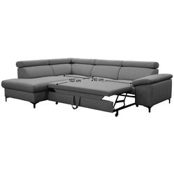 Canapea de colt extensibila Mobhaus Zachary Roh Left (Gray) Thumb