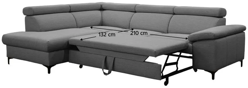 Canapea de colt extensibila Mobhaus Zachary Roh Left (Gray) - 3