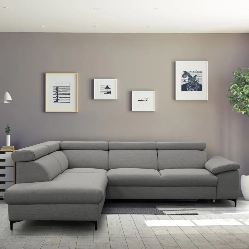 Canapea de colt extensibila Mobhaus Zachary Roh Left (Gray)