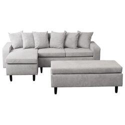Canapea de colt cu bancheta Mobhaus Kelly Left (Light Gray)