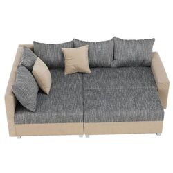 Canapea de colt cu puf Mobhaus Ida New Left (Beige/Gray) Thumb