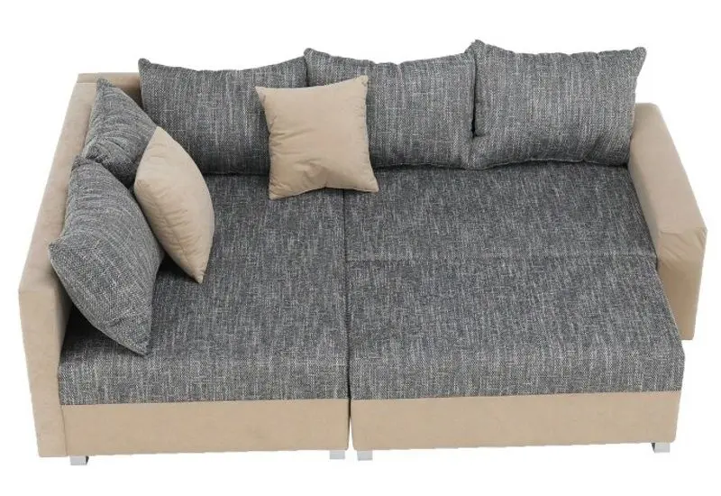 Canapea de colt cu puf Mobhaus Ida New Left (Beige/Gray) - 2