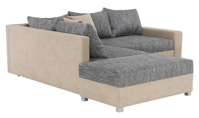 Canapea de colt cu puf Mobhaus Ida New Left (Beige/Gray) - 3