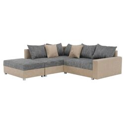 Canapea de colt cu puf Mobhaus Ida New Left (Beige/Gray)