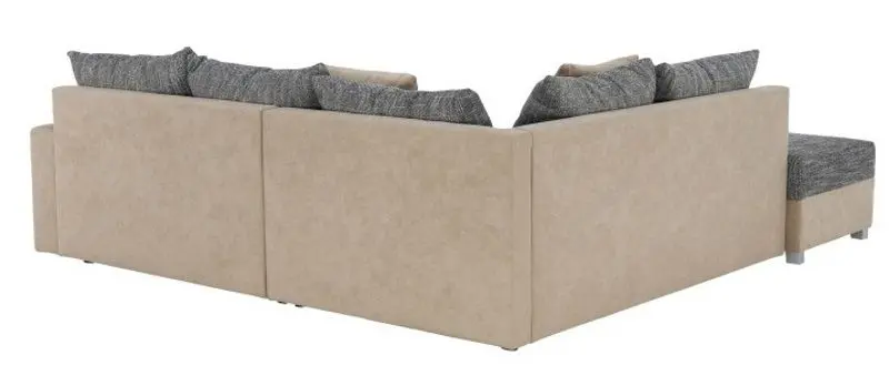 Canapea de colt cu puf Mobhaus Ida New Left (Beige/Gray) - 4