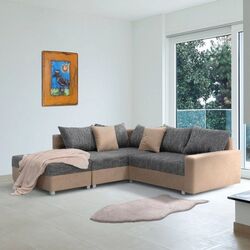 Canapea de colt cu puf Mobhaus Ida New Left (Beige/Gray) Thumb