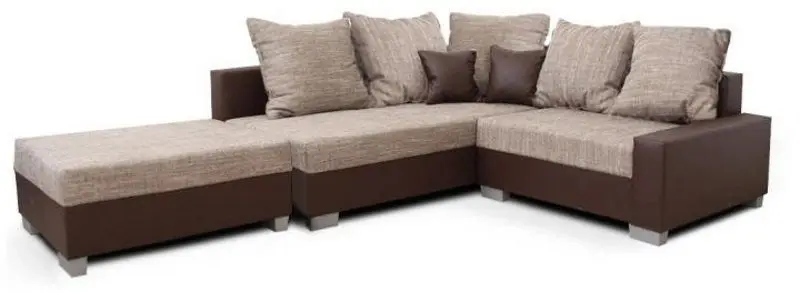 Canapea de colt cu puf Mobhaus Ida New Left (Brown)